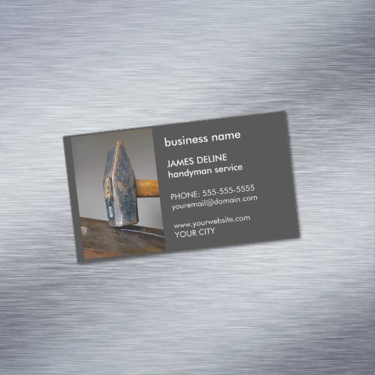 Einfacher dunkler Hammer-Heimwerker-Service Magnetische Visitenkarte (Beispiel)