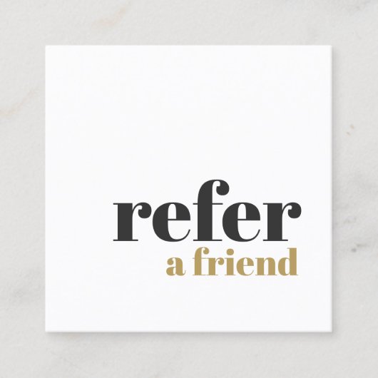 Einfacher Elegant Bold Beauty Salon Referral Card (Vorderseite)