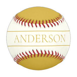 Einfacher Eleganter Anpassbarer Text   Gold Beige Baseball