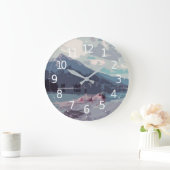 Einfacher eleganter Berg und Wanduhr des See-| (Zuhause)