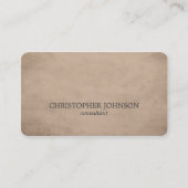 Einfacher eleganter Beschaffenheits-Beige-Berater Visitenkarte (Vorderseite)