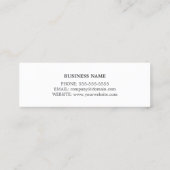 Einfacher eleganter blauer Leinenberater Mini Visitenkarte (Rückseite)