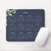 Einfacher eleganter botanischer Kalender 2026 | Ma Mousepad (Mit Mouse)