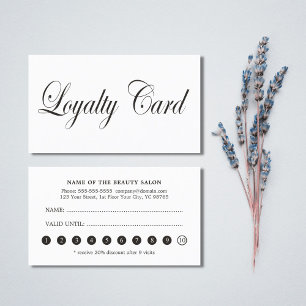 Einfacher eleganter Chic-Schwarz-weiße Treuekarte