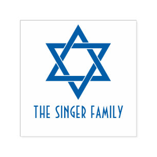 Einfacher Eleganter Davidstern #3 Familienname Permastempel