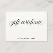 Einfacher eleganter Geschenkgutschein der Rabattkarte (Vorderseite)