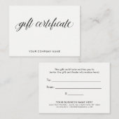 Einfacher eleganter Geschenkgutschein der Rabattkarte (Vorne/Hinten)