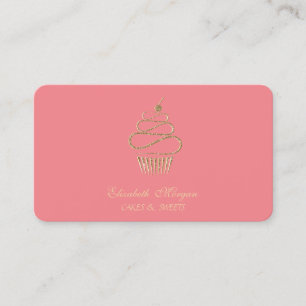 Einfacher eleganter Glitter-Cupcake, Süßigkeiten Visitenkarte