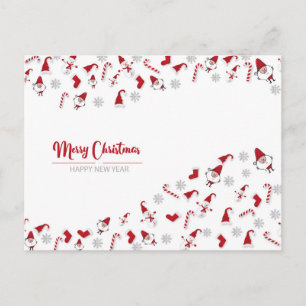 Einfacher Eleganter Glitter-Dekor Weihnachtsmann-H Feiertagspostkarte