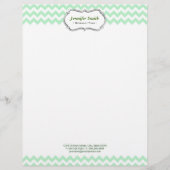 Einfacher eleganter grüner Zickzack Zickzack Briefkopf (Vorderseite)