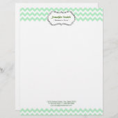 Einfacher eleganter grüner Zickzack Zickzack Briefkopf (Vorne/Hinten)