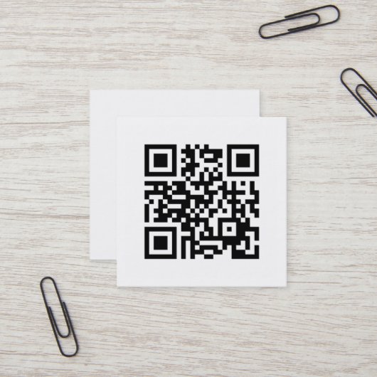 Einfacher eleganter klassischer Schwarzweiss-QR Quadratische Visitenkarte (Vorderseite/Rückseite Beispiel)