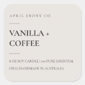 EINFACHER ELEGANTER MINIMAL MODERNER DUSKY WEISS QUADRATISCHER AUFKLEBER (Vorderseite)