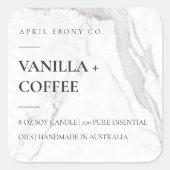 EINFACHER ELEGANTER MINIMAL MODERNER WEISSER MARMO QUADRATISCHER AUFKLEBER (Vorderseite)