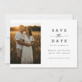 Einfacher Eleganter Moderner Hochzeitsfoto-QR-Code Save The Date (Vorderseite)