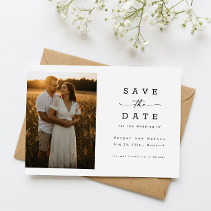 Einfacher Eleganter Moderner Hochzeitsfoto-QR-Code Save The Date