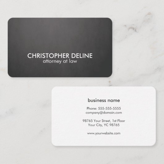 Einfacher eleganter mutiger Beschaffenheits-graues Visitenkarte (Vorne/Hinten)