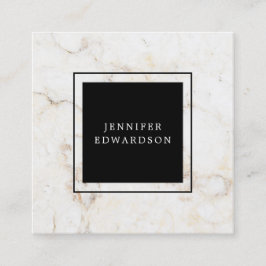 Einfacher eleganter schwarzer Marmorierungrahmen Quadratische Visitenkarte
