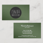 einfacher eleganter strukturierter Rabattkupon Rabattkarte (Vorne/Hinten)