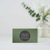 einfacher eleganter strukturierter Rabattkupon Rabattkarte (Stehend Vorderseite)