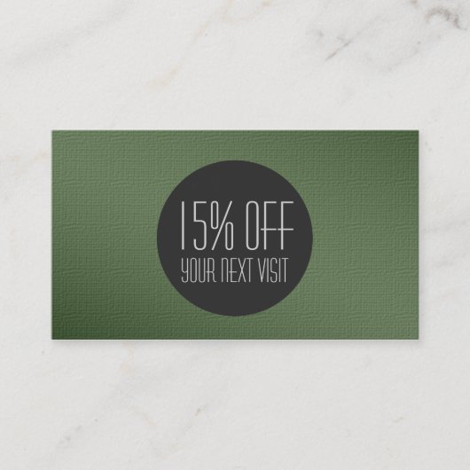 einfacher eleganter strukturierter Rabattkupon Rabattkarte (Vorderseite)