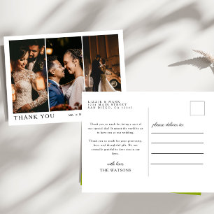 Einfacher Eleganter Text und Foto Danke für die Ho Postkarte