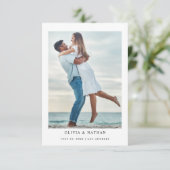 Einfacher Eleganter Text und Foto | Hochzeit Save The Date (Stehend Vorderseite)