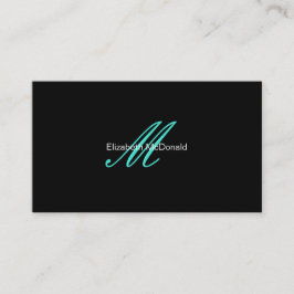 Einfacher eleganter Türkis und Schwarzes Visitenkarte
