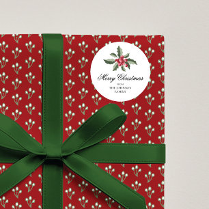 Einfacher eleganter Weihnachts-Botanik-Rundsticker Runder Aufkleber