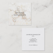 Einfacher eleganter weißes Goldmarmor beruflich Quadratische Visitenkarte (Vorne/Hinten)