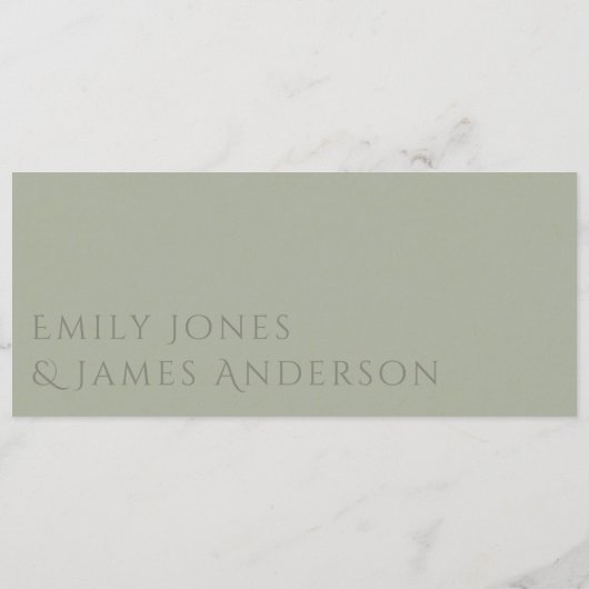 EINFACHER ELEGANTER WHITE GRAY TYPOGRAPHY-Menükart Menükarte (Rückseite)