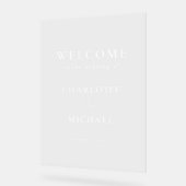 EINFACHER, ELEGANTER, "WILLKOMMEN"-WEDING ACRYLSCHILD (Winkel)