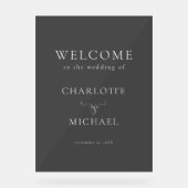 EINFACHER, ELEGANTER, "WILLKOMMEN"-WEDING ACRYLSCHILD (Vorderseite)