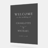 EINFACHER, ELEGANTER, "WILLKOMMEN"-WEDING ACRYLSCHILD (Winkel)