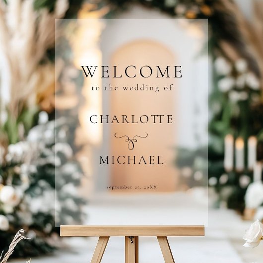 EINFACHER, ELEGANTER, "WILLKOMMEN"-WEDING ACRYLSCHILD