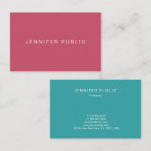 Einfacher Entwurfs-Trend färbt Schablone beruflich Visitenkarte (Vorne/Hinten)