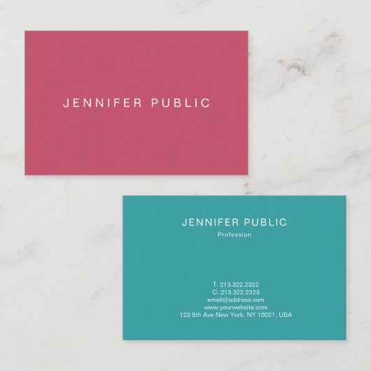 Einfacher Entwurfs-Trend färbt Schablone beruflich Visitenkarte (Vorne/Hinten)