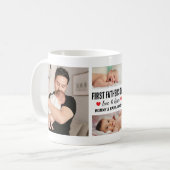 Einfacher Erster Vatertag Angewohnt 4 Bilder Kaffeetasse (Vorderseite Links)