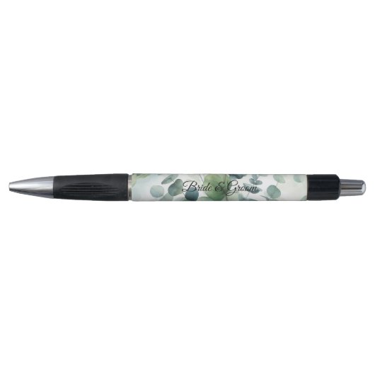 Einfacher Eukalyptus-Hochzeitsstift Kugelschreiber (Vorderseite)