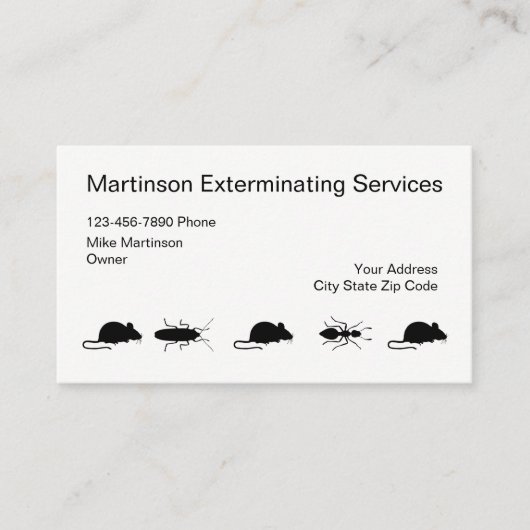 Einfacher Exterminator Businesscards Visitenkarte (Vorderseite)