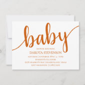 Einfacher Fall | Burnt Orange Babydusche Einladung (Vorderseite)