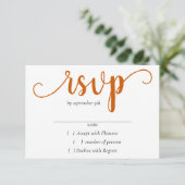 Einfacher Fall | Burnt Orange Pumpkin Blüh RSVP Karte (Stehend Vorderseite)