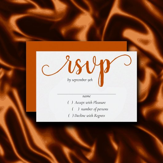 Einfacher Fall | Burnt Orange Pumpkin Blüh RSVP Karte