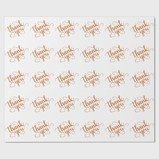 Einfacher Fall | Burnt Orange Vielen Dank Herz Geschenkpapier (Flach)