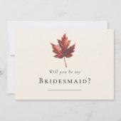 Einfacher Fall Leaf Cream Wedding Bridesmaid Vorsc Einladung (Vorderseite)