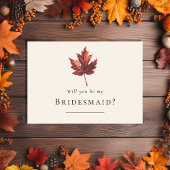 Einfacher Fall Leaf Cream Wedding Bridesmaid Vorsc Einladung
