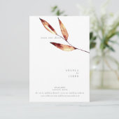 Einfacher Fall Wasserfarbe Foliage Terracotta Save The Date (Stehend Vorderseite)