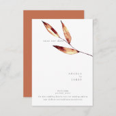 Einfacher Fall Wasserfarbe Foliage Terracotta Save The Date (Vorne/Hinten)