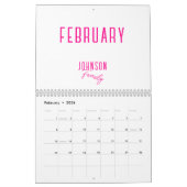 Einfacher Familienname - Heiß rosa Kalender (Feb 2026)