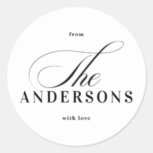 Einfacher Familienname Weihnachtsaufkleber Runder Aufkleber